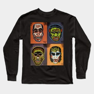 Ben Cooper style monster mask collage Long Sleeve T-Shirt